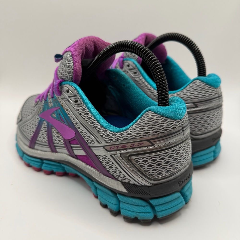 Brooks Adrenaline GTS 17 Women's Size 7 2E EX Wide Running Shoes Silver Purple - Picture 9 of 16